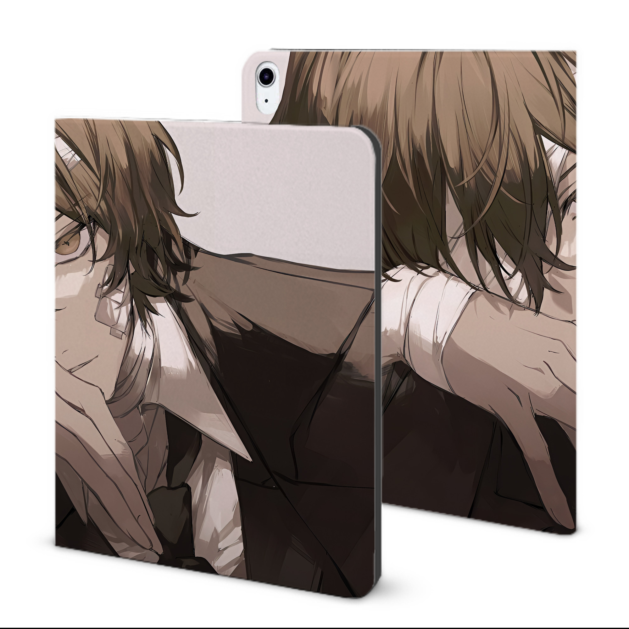 （画像用） 文豪ストレイドッグス Bungo Stray Dogs IPad ケース ブック型 PUレザー TPU 耐衝撃 軽量 薄型 ペン収納なし 全面保護 IPad 各モデル対応